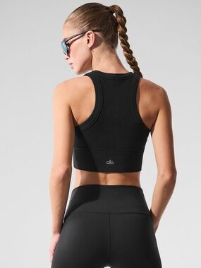 ALO Seamless Delight Black High Neck Bra Size Medium